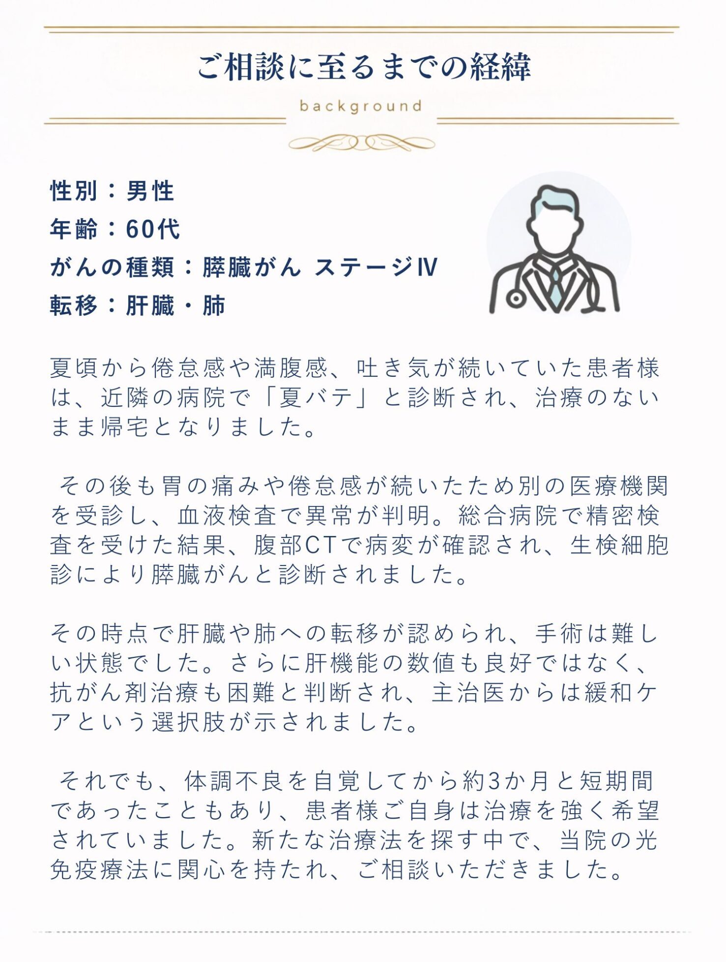 津市在住の方がご相談に至るまでの経緯